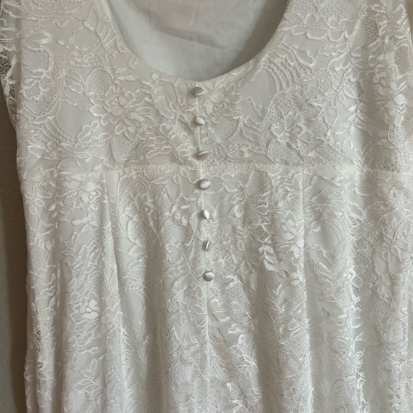 NWOT Eternal Happiness White Lace Square Neck Mermaid Maxi Dress - Picture 5 of 6